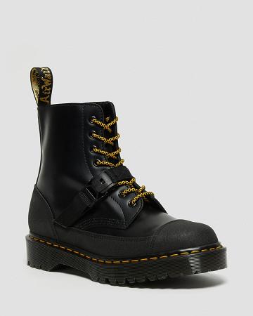 Dr Martens 1460 Bex Tech Made in England Leren Veterlaarzen Dames Zwart | NL 61RVD